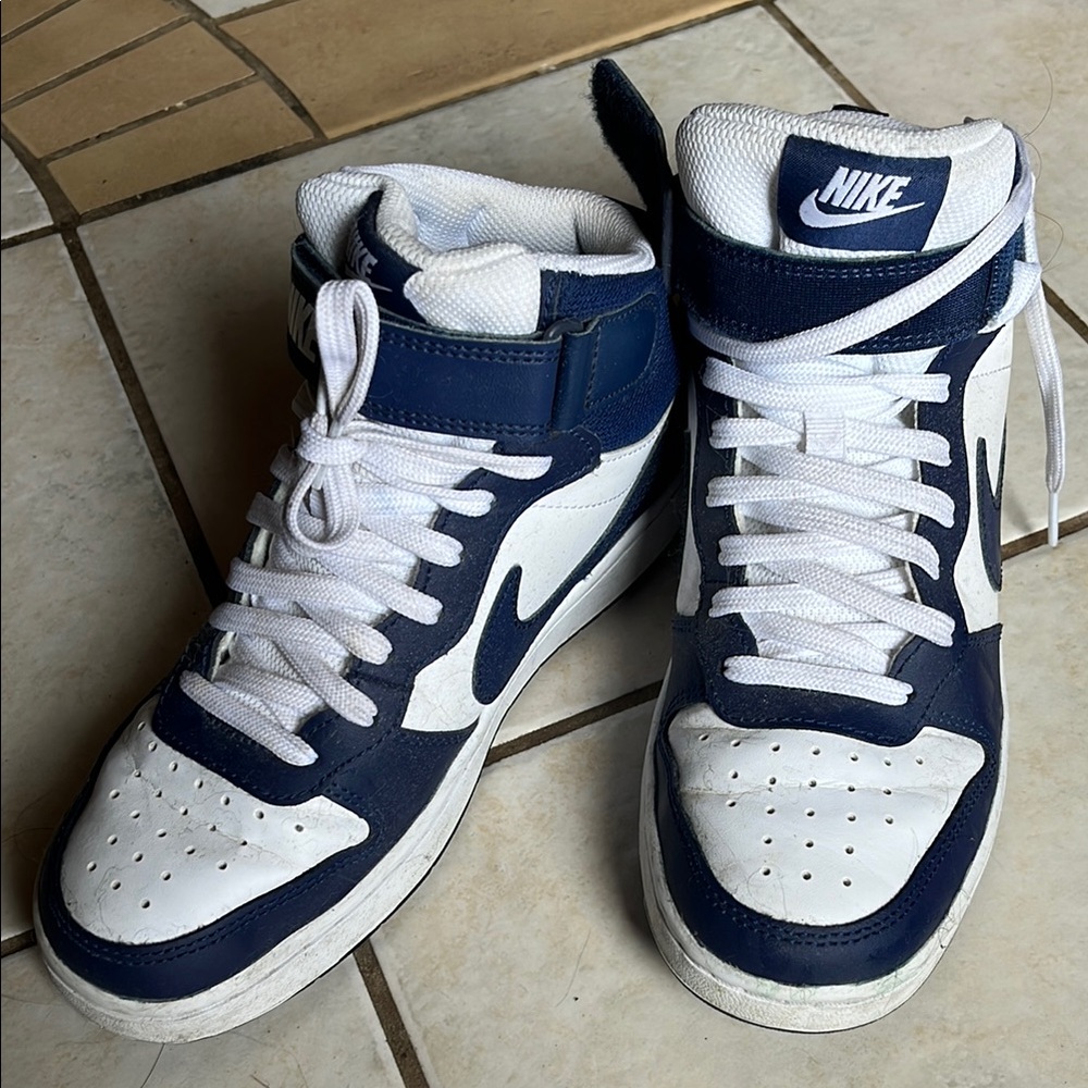 Nike Kids Blue and White High-Top Sneakers